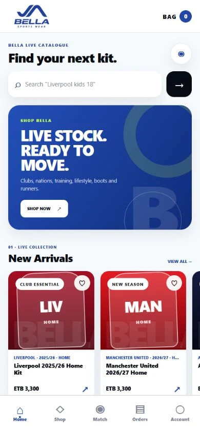 Bella Sportswear Mobile App